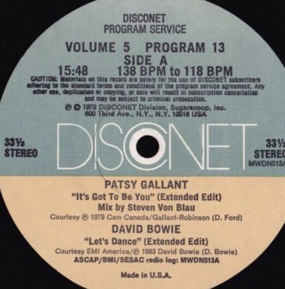 David Bowie – Let’s Dance (Disconet Extended Edit), still from the video as the record label