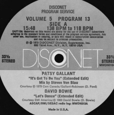 David Bowie – Let’s Dance (Disconet Extended Edit), still from the video as the record label